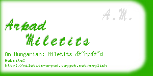 arpad miletits business card